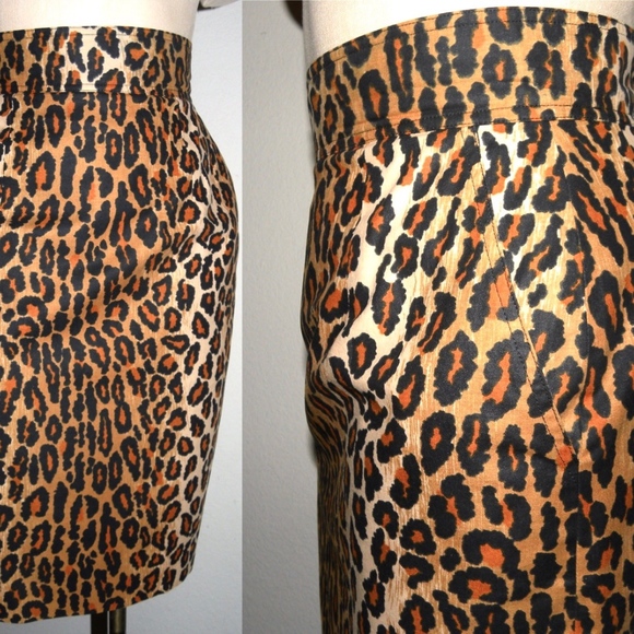 SOLD VTG 80s Patrick Kelly Leopard Pencil Skirt - Picture 8 of 8